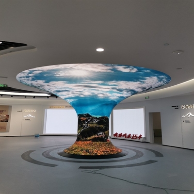 comprar P1.8 Display LED flexible a todo color para interiores cilindro en forma de cuerno online manufacture