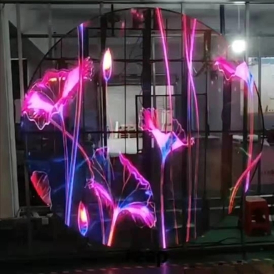 comprar P3.97-7.81 redondo Panel de vídeo LED Pared Ventana transparente a todo color online manufacture